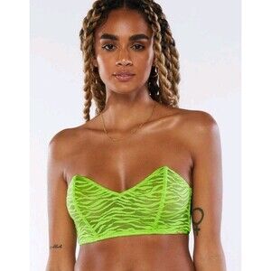 Savage x Fenty All Over Me Lace Bandeau Bralette Green Tea Strapless Size 2X NWT